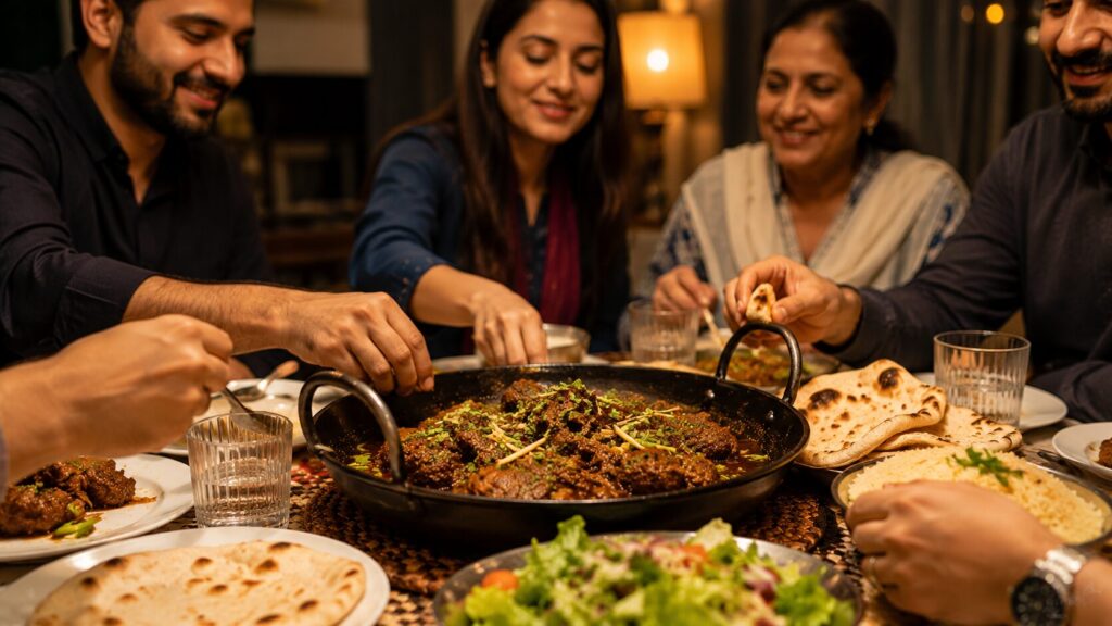 Weekend karahi deals in Lahore - fresh dumba karahi served for a family dinner